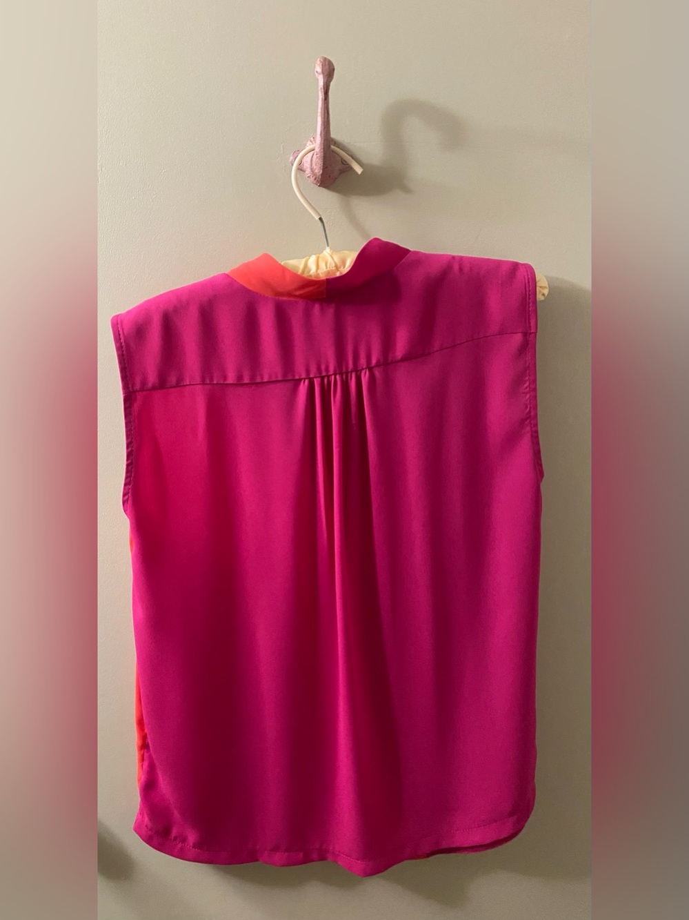 Joseph Ribkoff Hot Pink & Coral Sleeveless Top - Picture 4 of 4